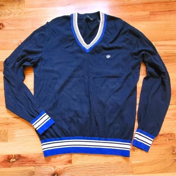 Sean Jean Tipped V Neck Knit Sweater XL - Picture 2 of 7